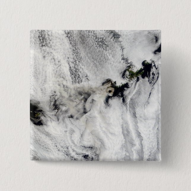 Plume from Okmok Volcano, Aleutian Islands Pinback Button (Front)