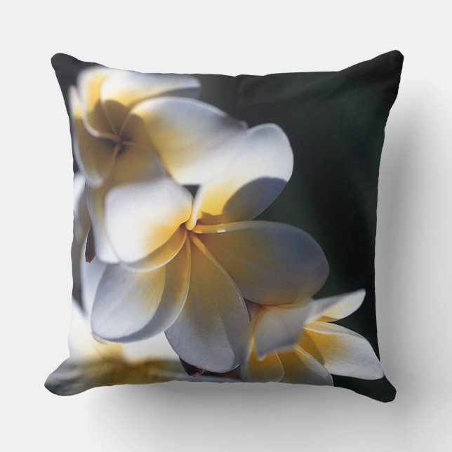 Plume Plumeria Throw Pillow (Front)