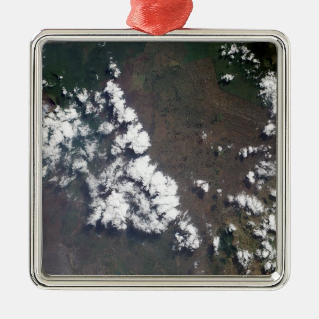 Plume rises from Nyiragongo Volcano in the DRC Metal Ornament (Front)