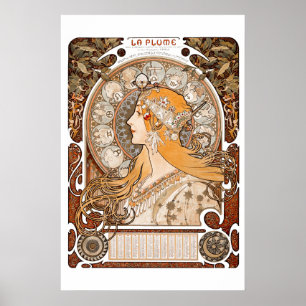 Plume Zodiac Woman by Alphonse Mucha – Art Nouveau Poster