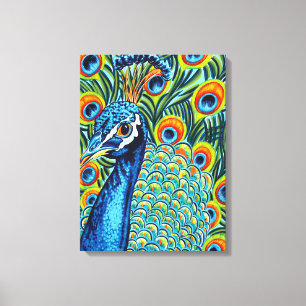 Plumed Peacock I Canvas Print