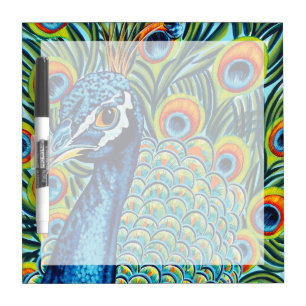 Plumed Peacock I Dry-Erase Board