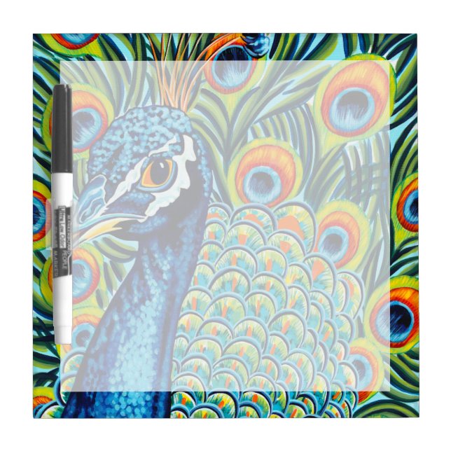 Plumed Peacock I Dry-Erase Board (Front)