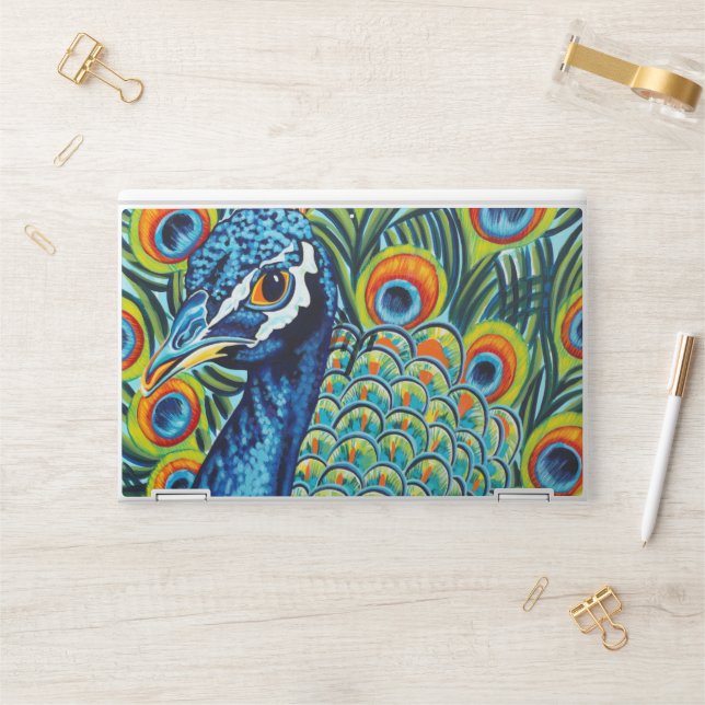 Plumed Peacock I HP Laptop Skin (Desk)