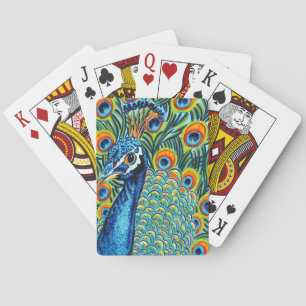 Plumed Peacock I Poker Cards