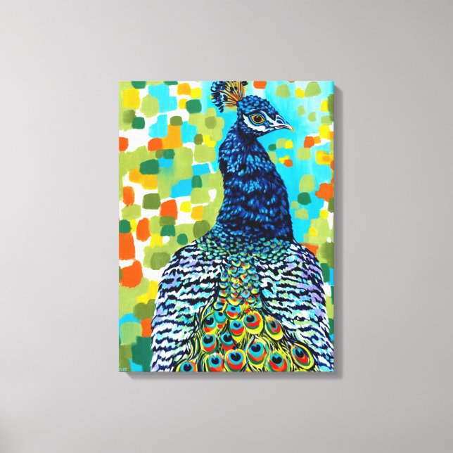Plumed Peacock II Canvas Print (Front)