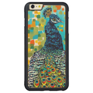 Plumed Peacock II Carved Maple iPhone 6 Plus Bumper Case