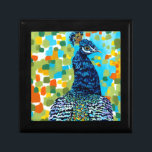 Plumed Peacock II Keepsake Box<br><div class="desc">Animals</div>