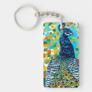 Plumed Peacock II Keychain