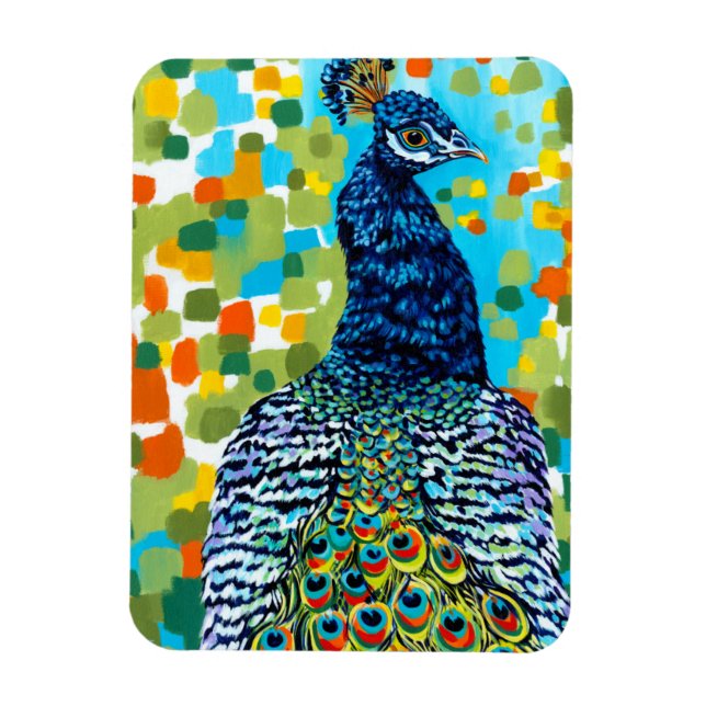 Plumed Peacock II Magnet (Vertical)