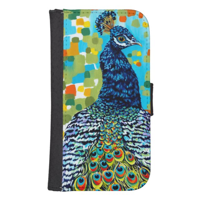 Plumed Peacock II Samsung Galaxy Wallet Case (Front)