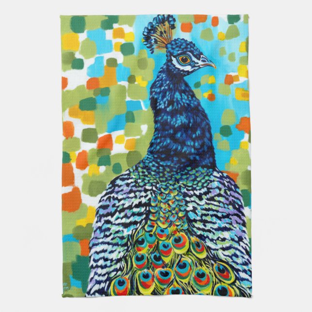 Plumed Peacock II Towel (Vertical)
