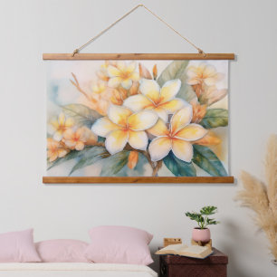Plumeria and Shell Ginger Hanging Tapestry