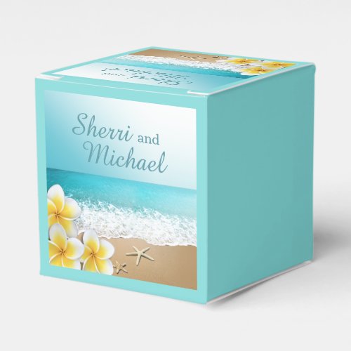 Plumeria Beach Tropical Island Wedding Favor Boxes