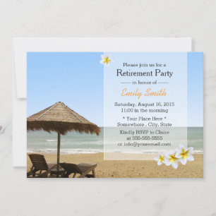Plumeria Beach Vocation Retirement Party Invitation