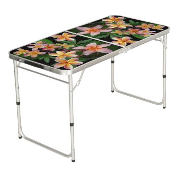 Plumeria Beer Pong Table by aura2000 at Zazzle