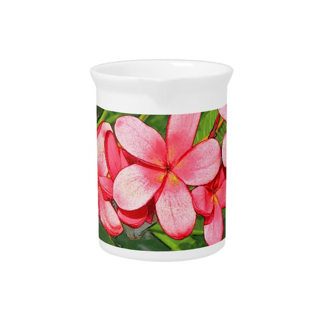 Plumeria Beverage Pitcher (Front)