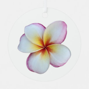 Plumeria Bloom Metal Ornament