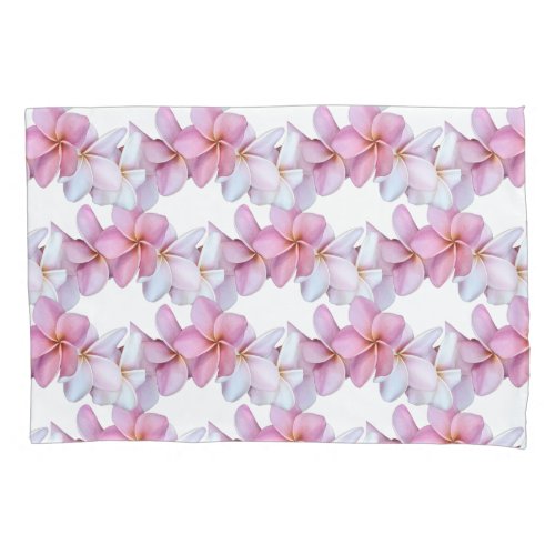 Plumeria Blooms in Pink Pillowcase