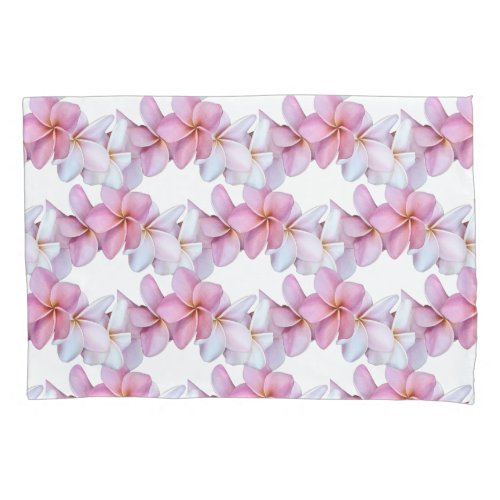 Plumeria Blooms in Pink Pillowcase Set