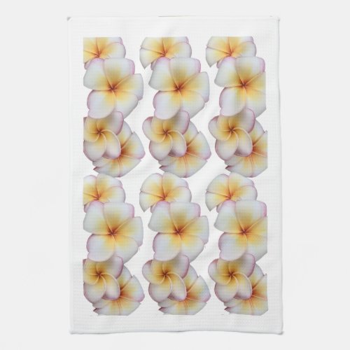 Plumeria blooms  kitchen towel