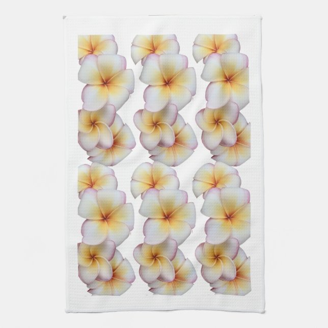 Plumeria blooms  kitchen towel (Vertical)