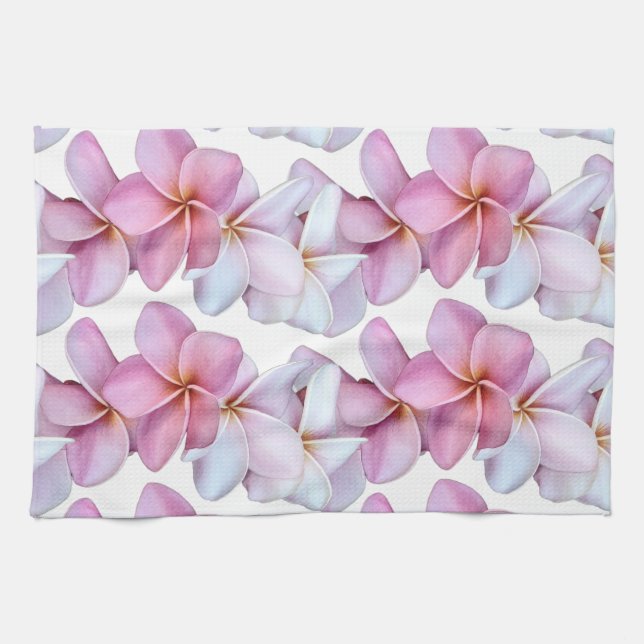 Plumeria Blooms Kitchen Towels (Horizontal)