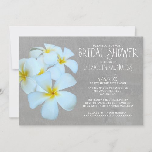 Plumeria Bridal Shower Invitations