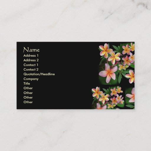 Customizable Plumeria Business Cards