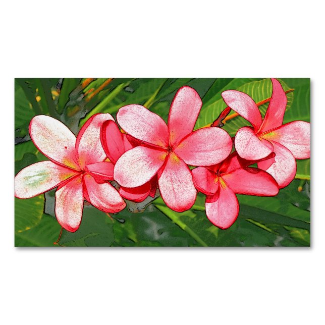 Plumeria Business Card Magnet (Front)