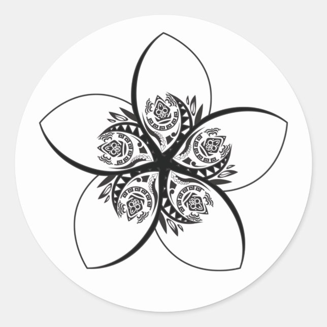 plumeria classic round sticker (Front)