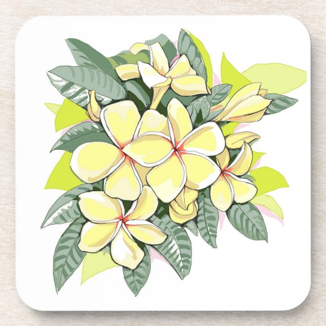Plumeria Coaster Set of 6 (Front)