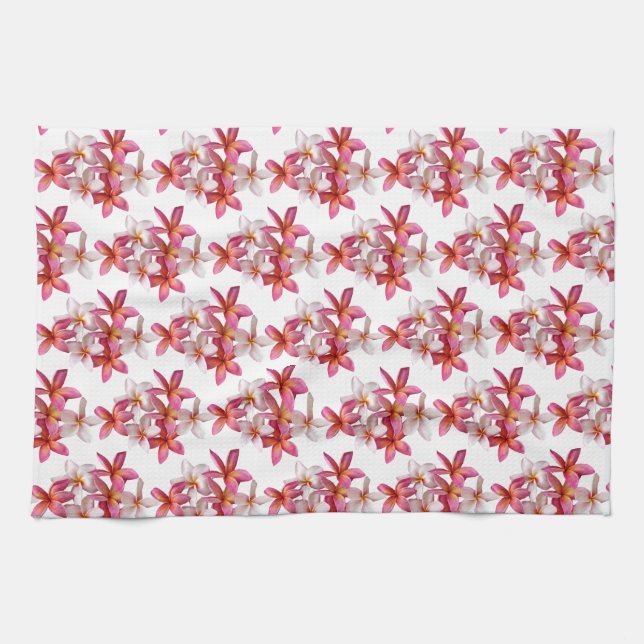 Plumeria Collage Kitchen Towel (Horizontal)