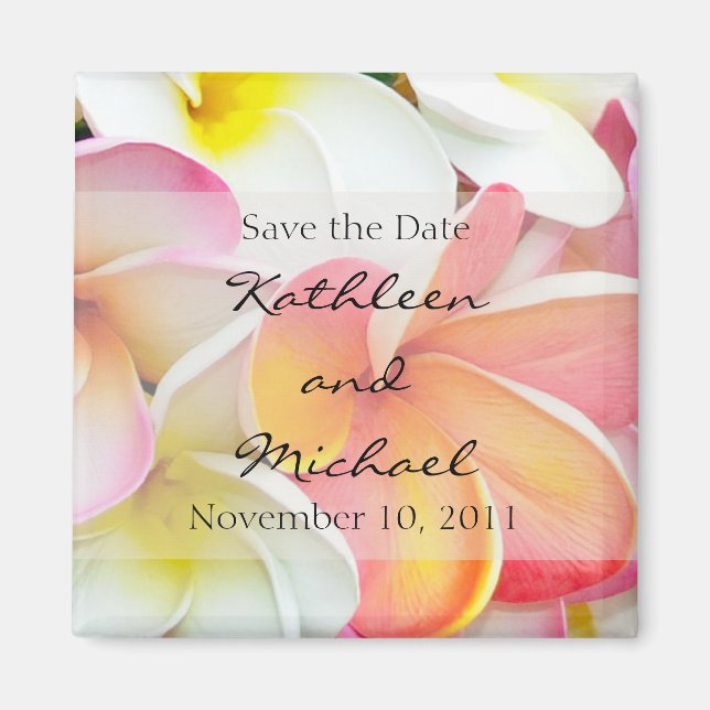 Plumeria Color Save the Date Magnet (Front)