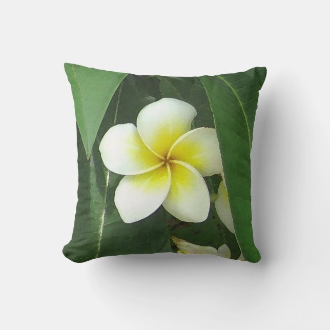 Plumeria Extreme Throw Pillow (Front)