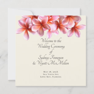 Plumeria Flat Simple Wedding Ceremony Programs