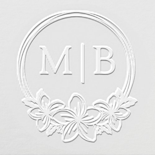 Plumeria Floral Monogram Wedding Personalized Embosser