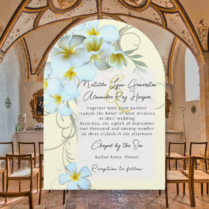 Plumeria Flourish Custom Wedding Invitation