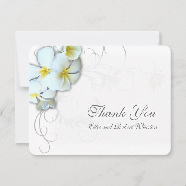 Plumeria Flourish Personalized Thank You Note (Front)