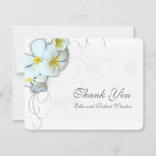 Plumeria Flourish Personalized Thank You Note