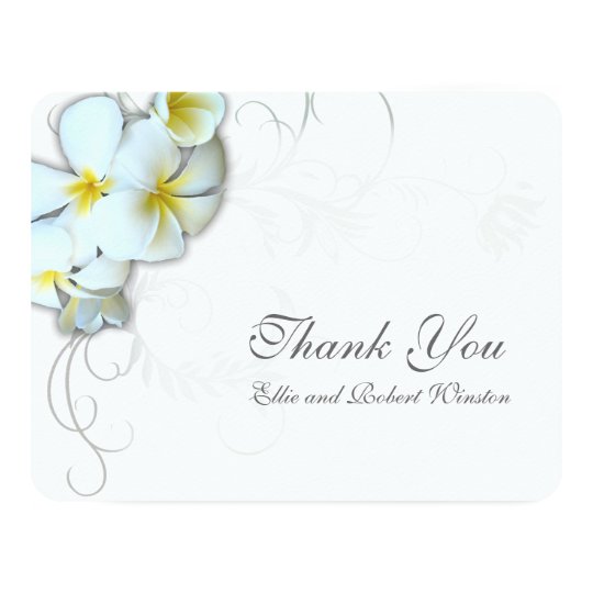 plumeria flourish personalized thank you note invitation zazzle com