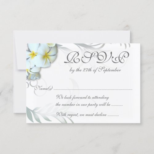 Plumeria Flourish RSVP Wedding Enclosure Card