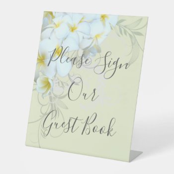Plumeria Flourish Sign Our Guestbook by sandpiperWedding at Zazzle