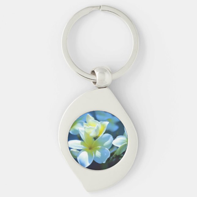 plumeria flower keychain (Front)