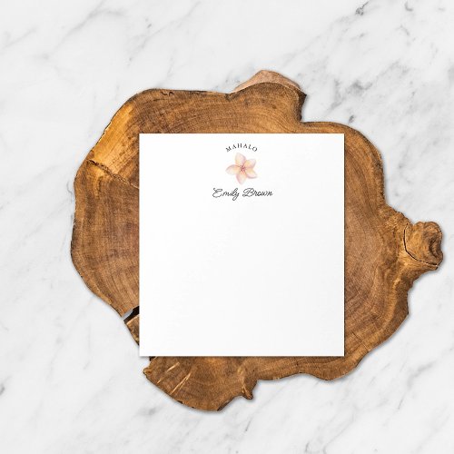 Plumeria Flower Mahalo Cute Personalized Notepad