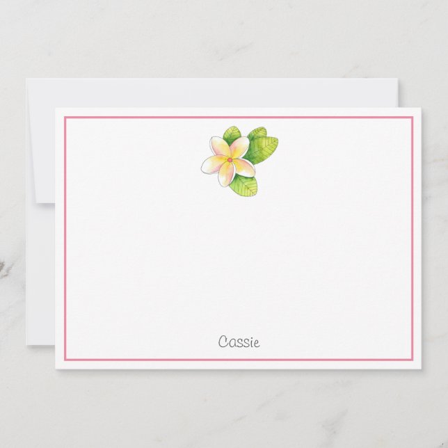 Plumeria Flower Note Card (Front)
