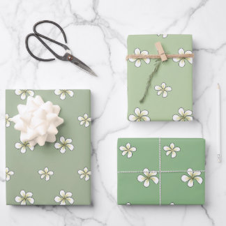 Plumeria Flower Wrapping Paper Sheets