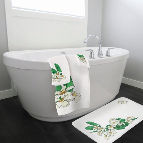 Plumeria Flowers  Bath Mat