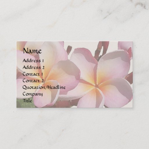 Customizable Plumeria Flowers Business Card
