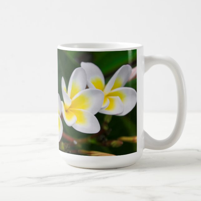 Plumeria flowers close-up, Hawaii Coffee Mug (Right)